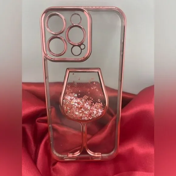 Glitter Wine Glass I-Phone 16 Pro Max Case - Picture 5 of 6